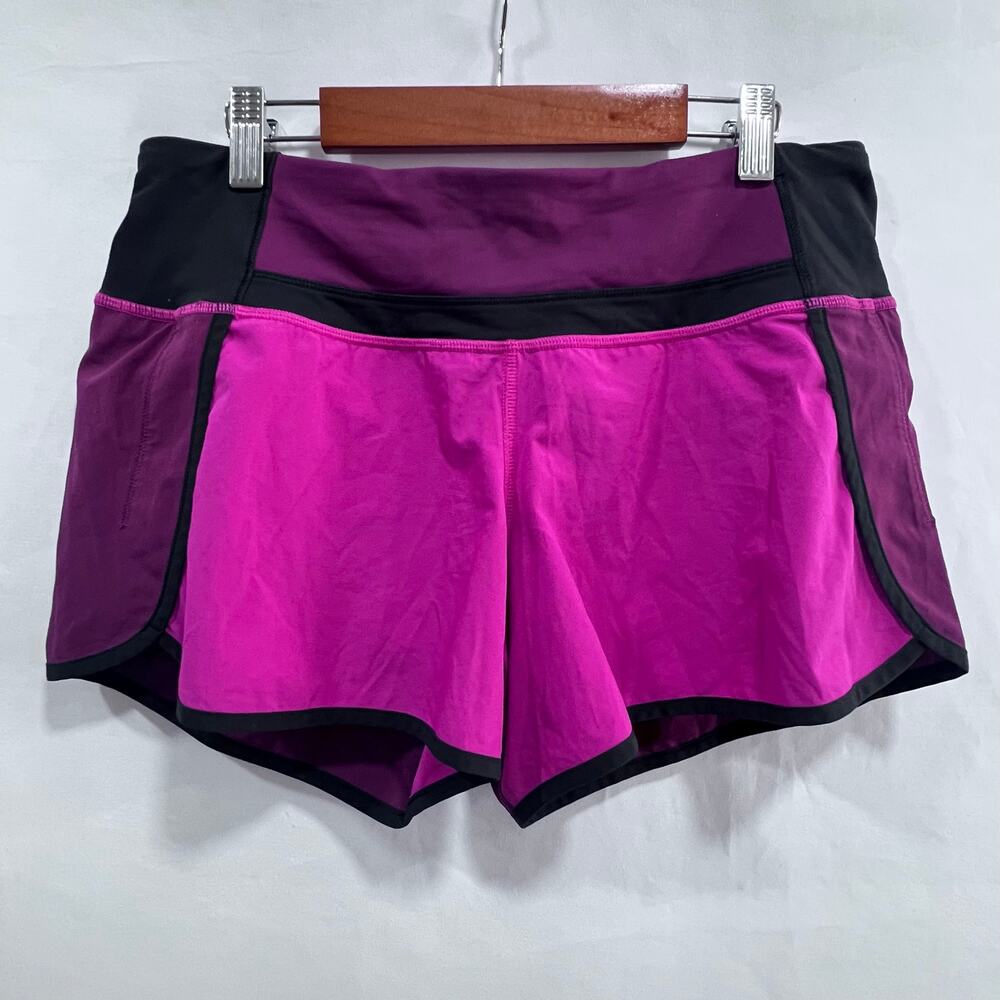 Lululemon Run Times Shorts Women's‎ Size 6 Black/Pink
